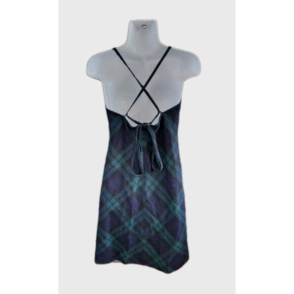 Ralph Lauren Tartan Vintage Plaid Label Women Y2K Strappy Sleeveless Wool Size 4 - Picture 3 of 7